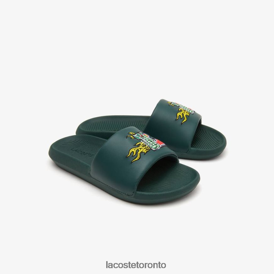 Shoes Lacoste Croco Synthetic Slides Green Men Z60BPR1762