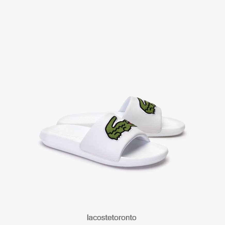 Shoes Lacoste Croco Synthetic Slides White/Green Men Z60BPR1809