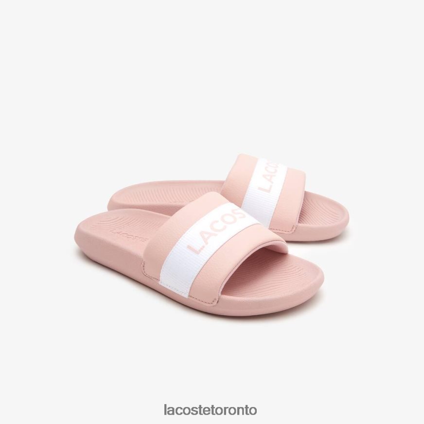 Shoes Lacoste Croco Synthetic and Textile Slides Light Pink  White Women Z60BPR2711