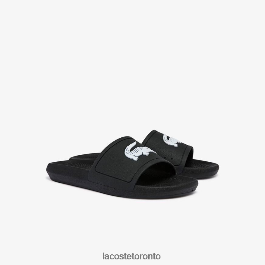 Shoes Lacoste Croco Water-repellent Synthetic Slides Black  White Men Z60BPR1821