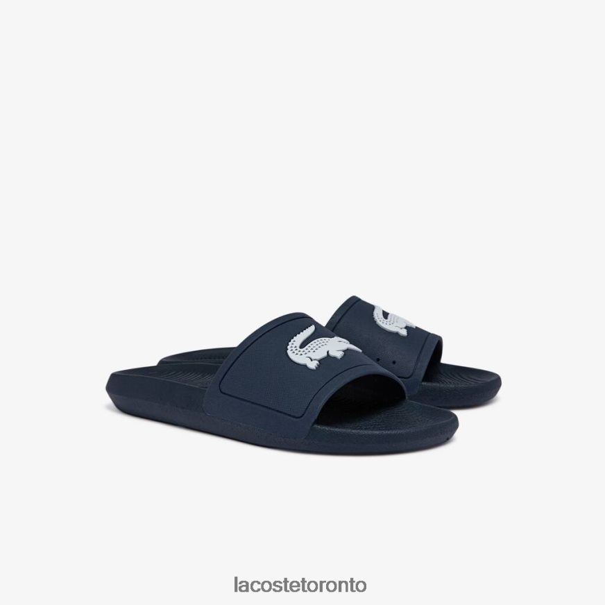 Shoes Lacoste Croco Water-repellent Synthetic Slides Navy  White Men Z60BPR1820