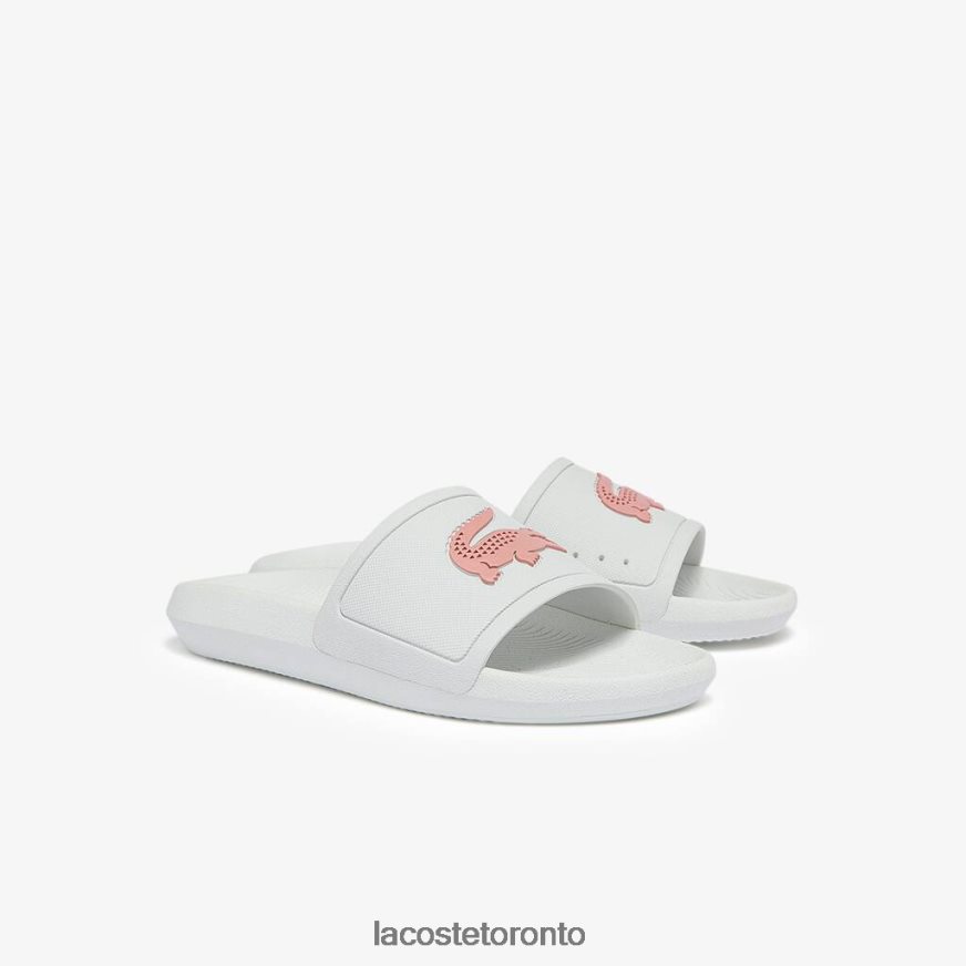 Shoes Lacoste Croco Water-repellent Synthetic Slides White  Light Pink Women Z60BPR2702