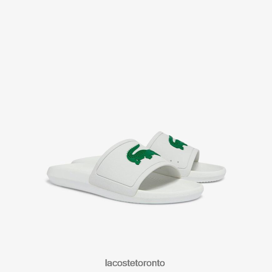 Shoes Lacoste Croco Water-repellent Synthetic Slides White/Green Men Z60BPR1819