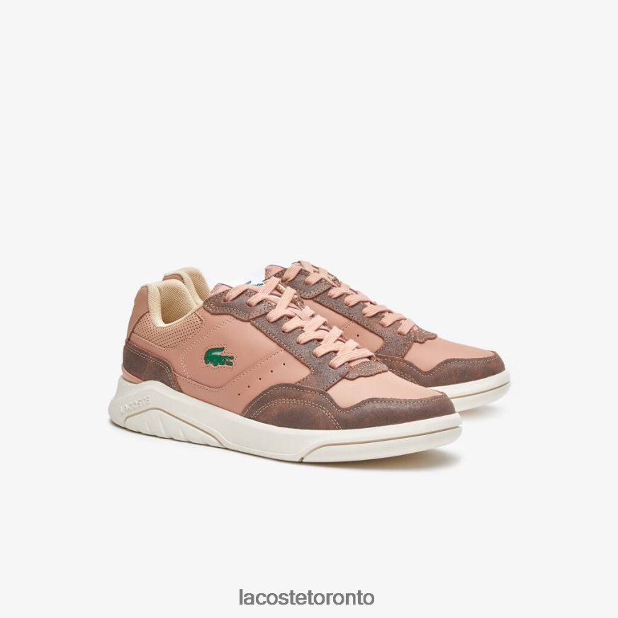 Shoes Lacoste Game Advance Luxe Leather Sneakers Brown/White Men Z60BPR1902