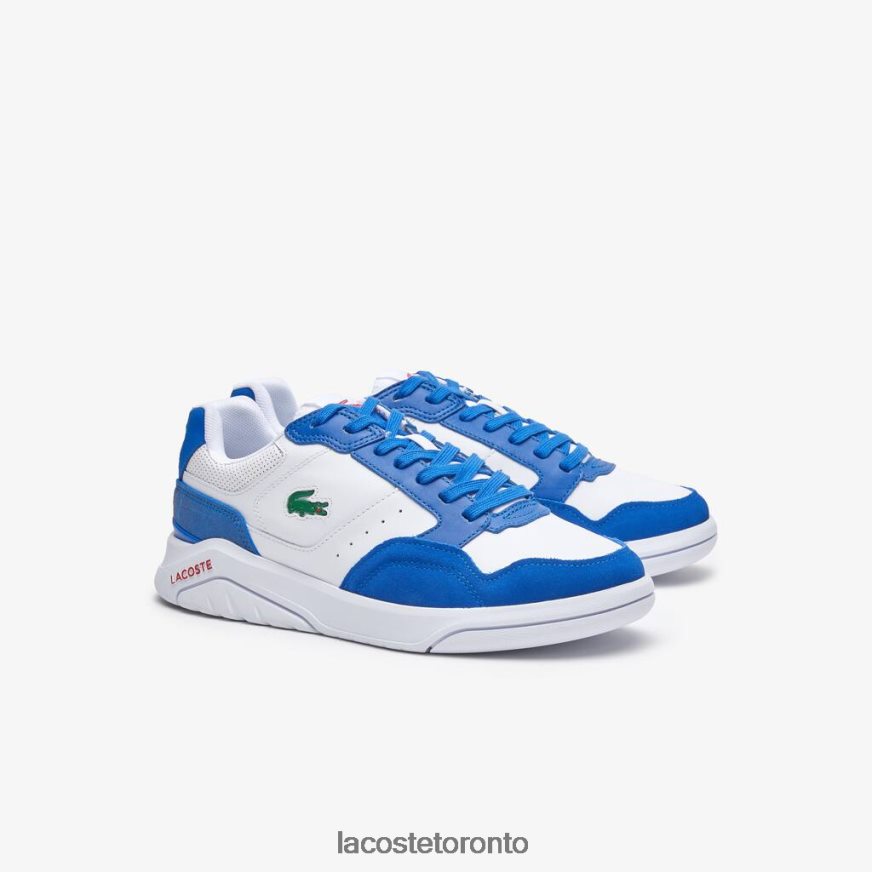 Shoes Lacoste Game Advance Luxe Leather Sneakers White/Blue Men Z60BPR1707