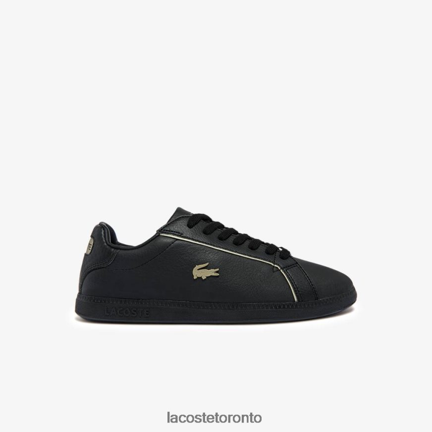 Shoes Lacoste Graduate Leather Metallic Detailing Sneakers Black Women Z60BPR2757