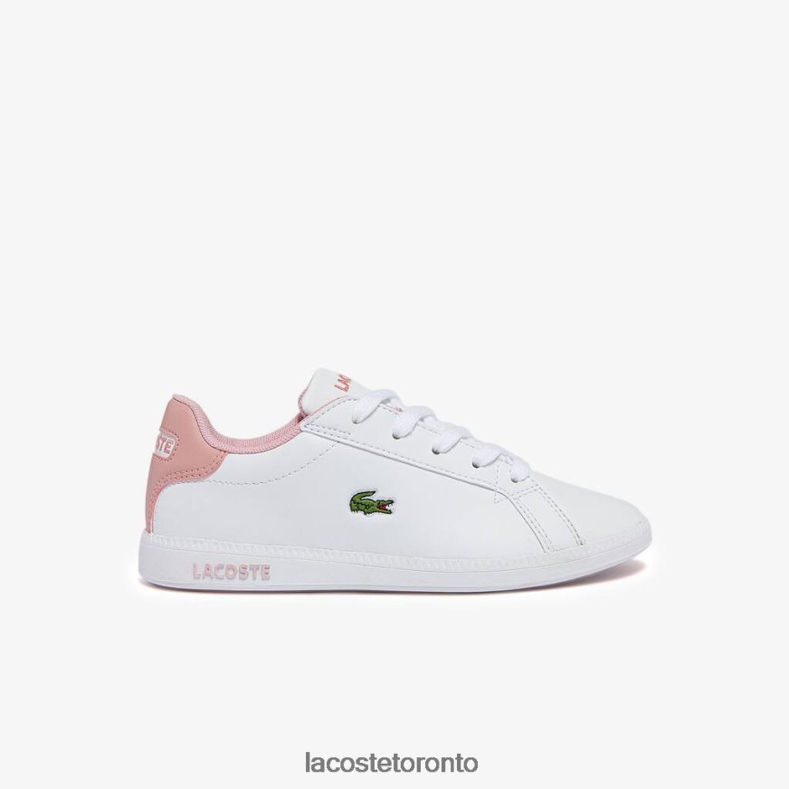 Shoes Lacoste Graduate Synthetic Sneakers White  Light Pink Kids Z60BPR3231