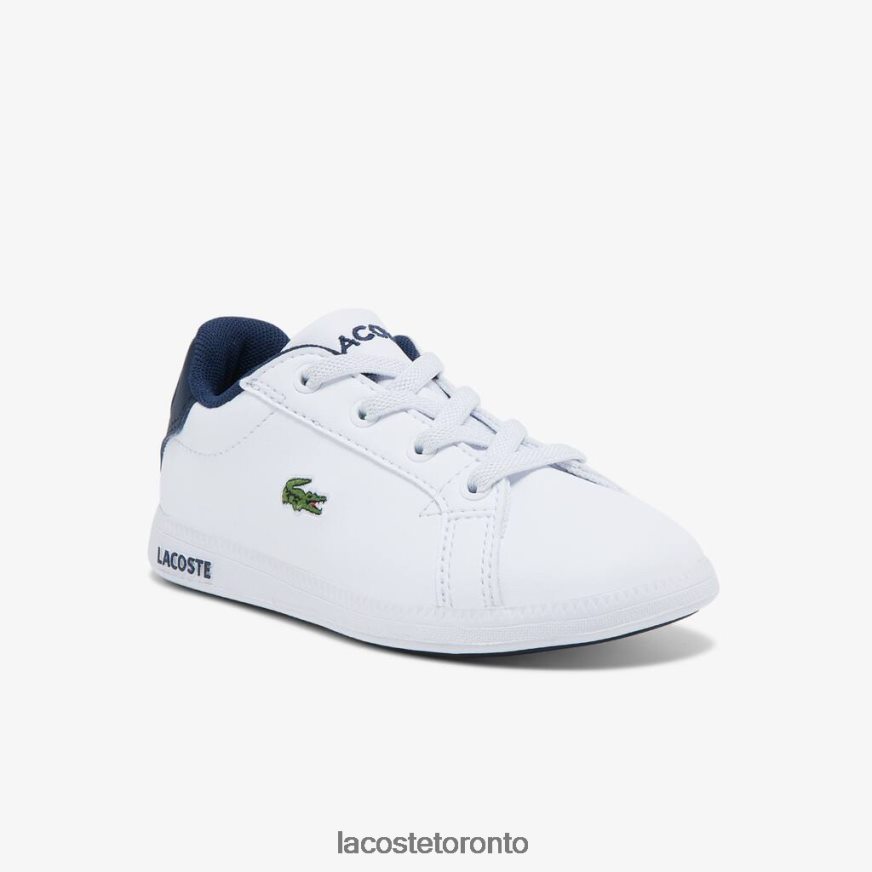 Shoes Lacoste Graduate Synthetic Sneakers White  Navy Kids Z60BPR2972