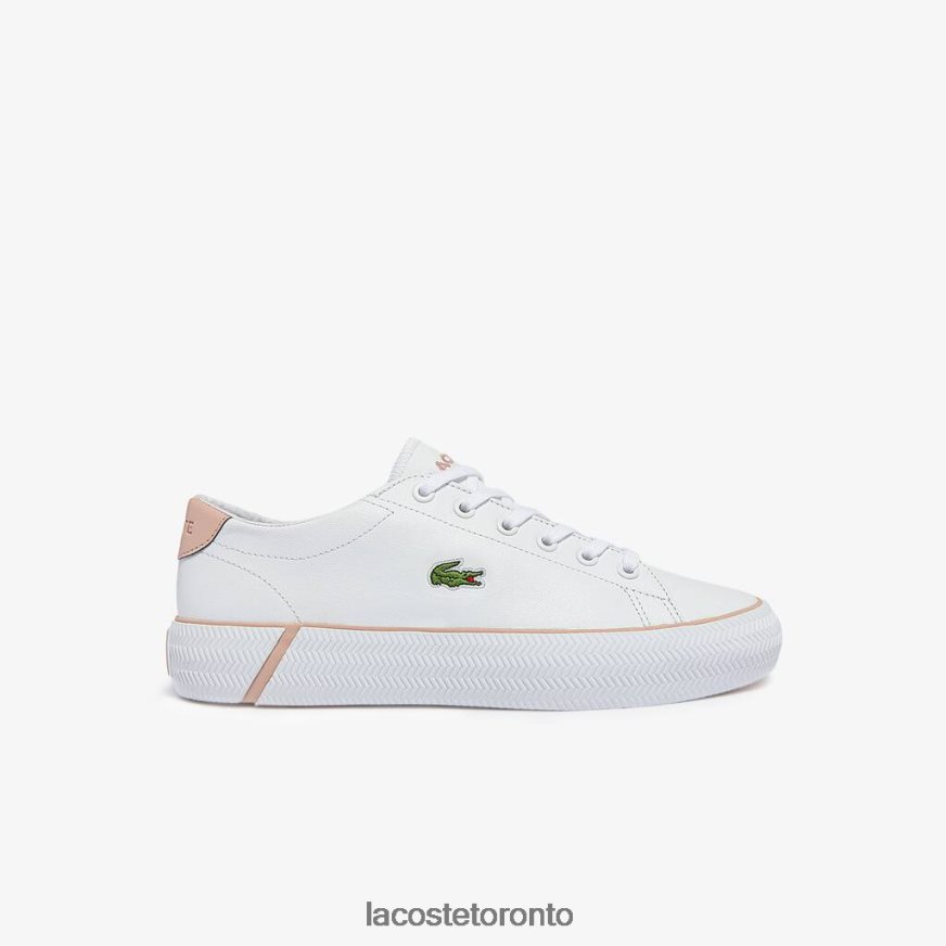 Shoes Lacoste Gripshot BL Leather and Synthetic Sneakers White  Light Pink Women Z60BPR2695