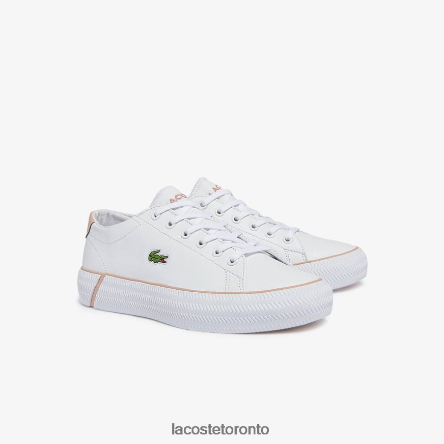 Shoes Lacoste Gripshot BL Leather and Synthetic Sneakers White  Light Pink Women Z60BPR2695