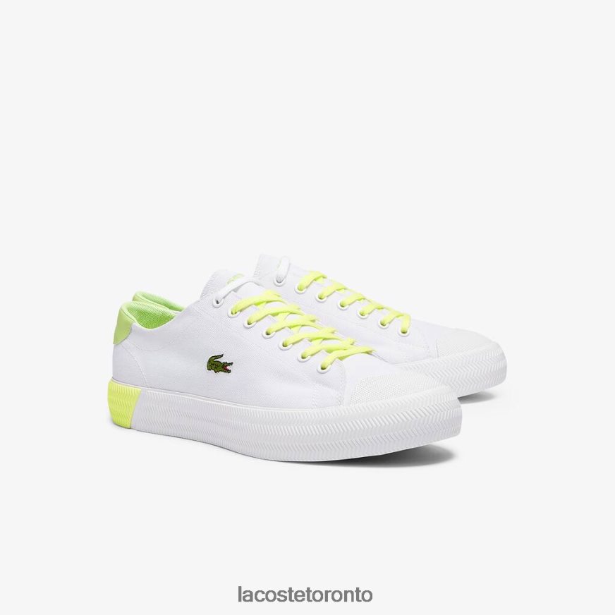 Shoes Lacoste Gripshot Canvas and Leather Sneakers White  Light Yellow Men Z60BPR1889