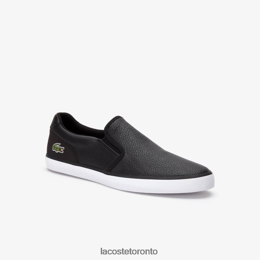 Shoes Lacoste Jouer Leather Slip-On Sneakers Black  White Men Z60BPR1885