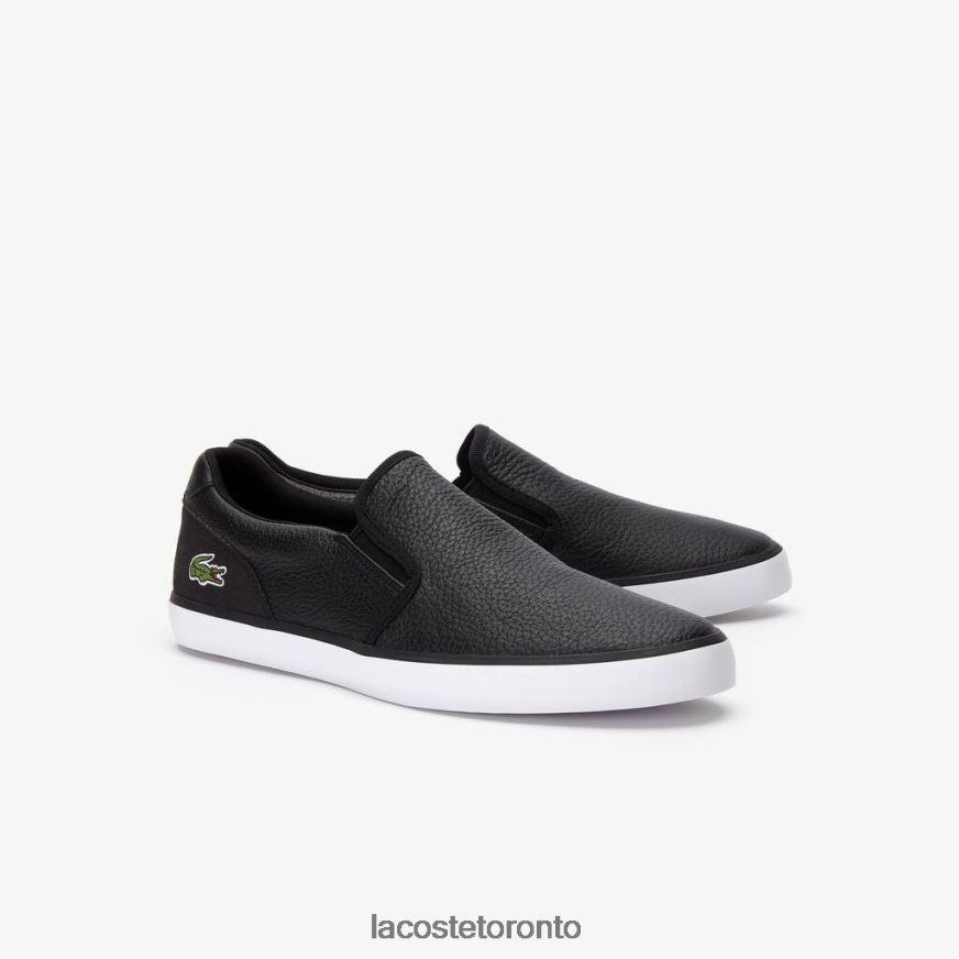 Shoes Lacoste Jouer Leather Slip-On Sneakers Black  White Men Z60BPR1885