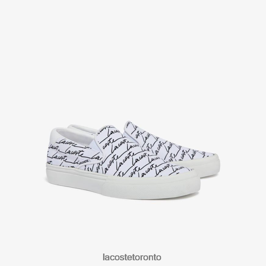 Shoes Lacoste Jump Serve Canvas Printed Slip on White  Off White Women Z60BPR2707