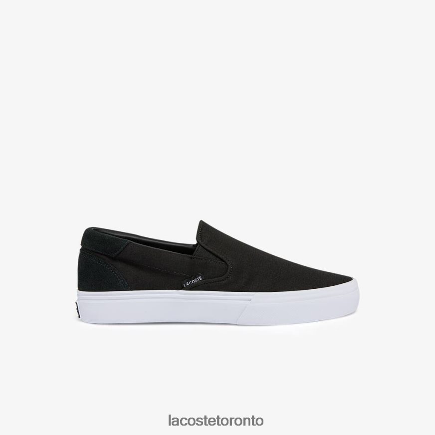 Shoes Lacoste Jump Serve Canvas Slip On Black  White Men Z60BPR1871