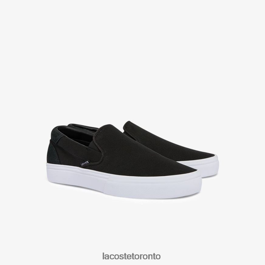 Shoes Lacoste Jump Serve Canvas Slip On Black  White Men Z60BPR1871