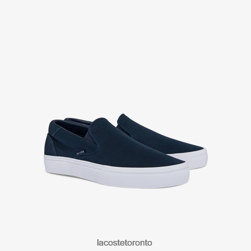 Shoes Lacoste Jump Serve Canvas Slip On Navy  White Men Z60BPR1872