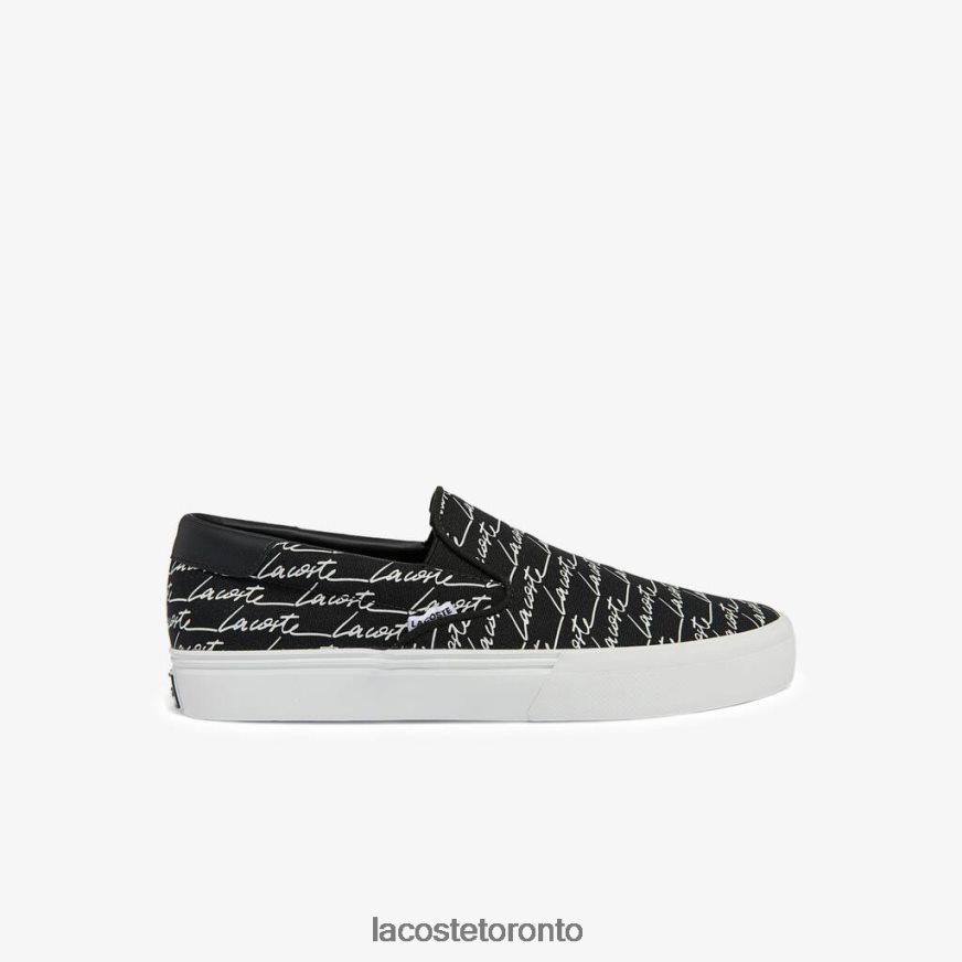 Shoes Lacoste Jump Serve Canvas and Synthetic Slip on Black  White Men Z60BPR1828