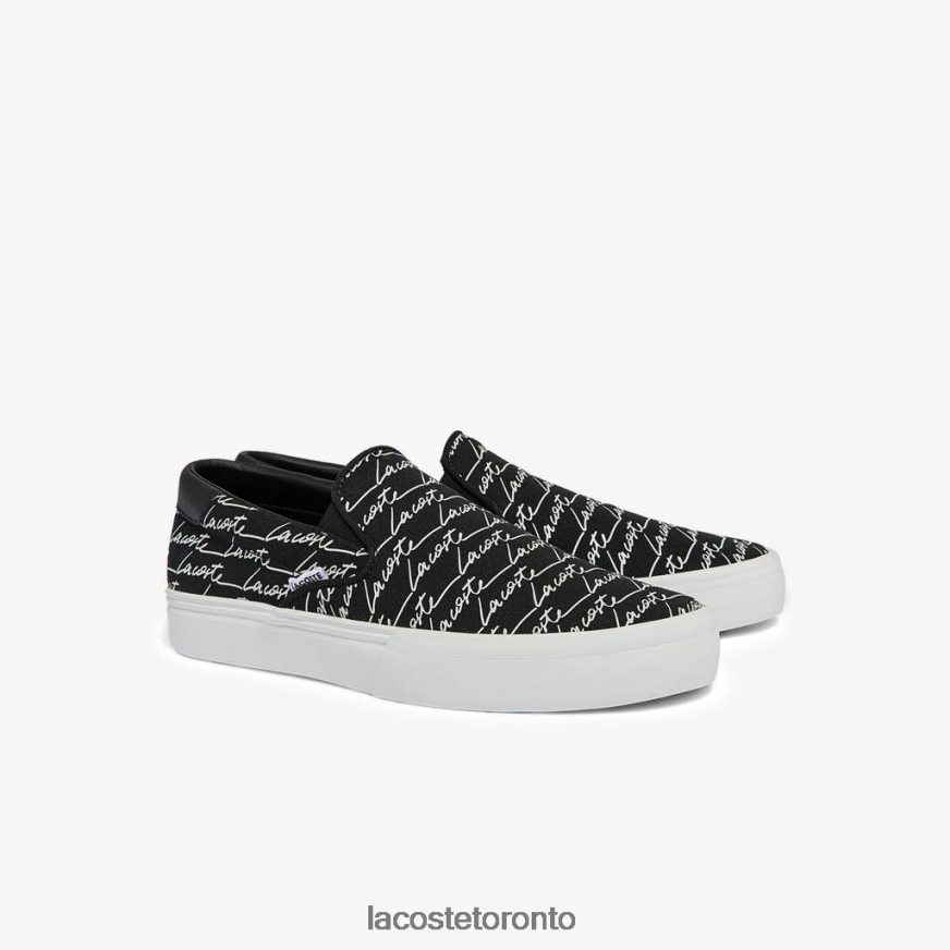 Shoes Lacoste Jump Serve Canvas and Synthetic Slip on Black  White Men Z60BPR1828