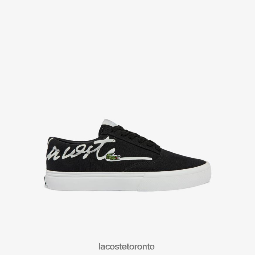 Shoes Lacoste Jump Serve Lace Canvas Sneakers Black  Off White Women Z60BPR2716