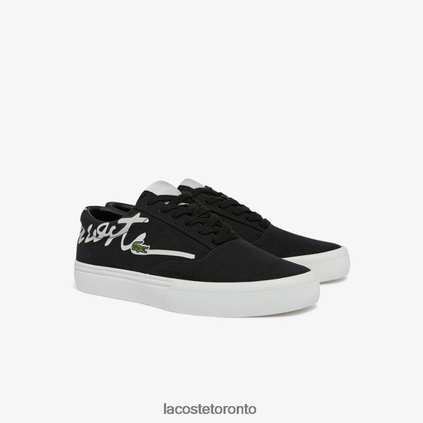 Shoes Lacoste Jump Serve Lace Canvas Sneakers Black  Off White Women Z60BPR2716