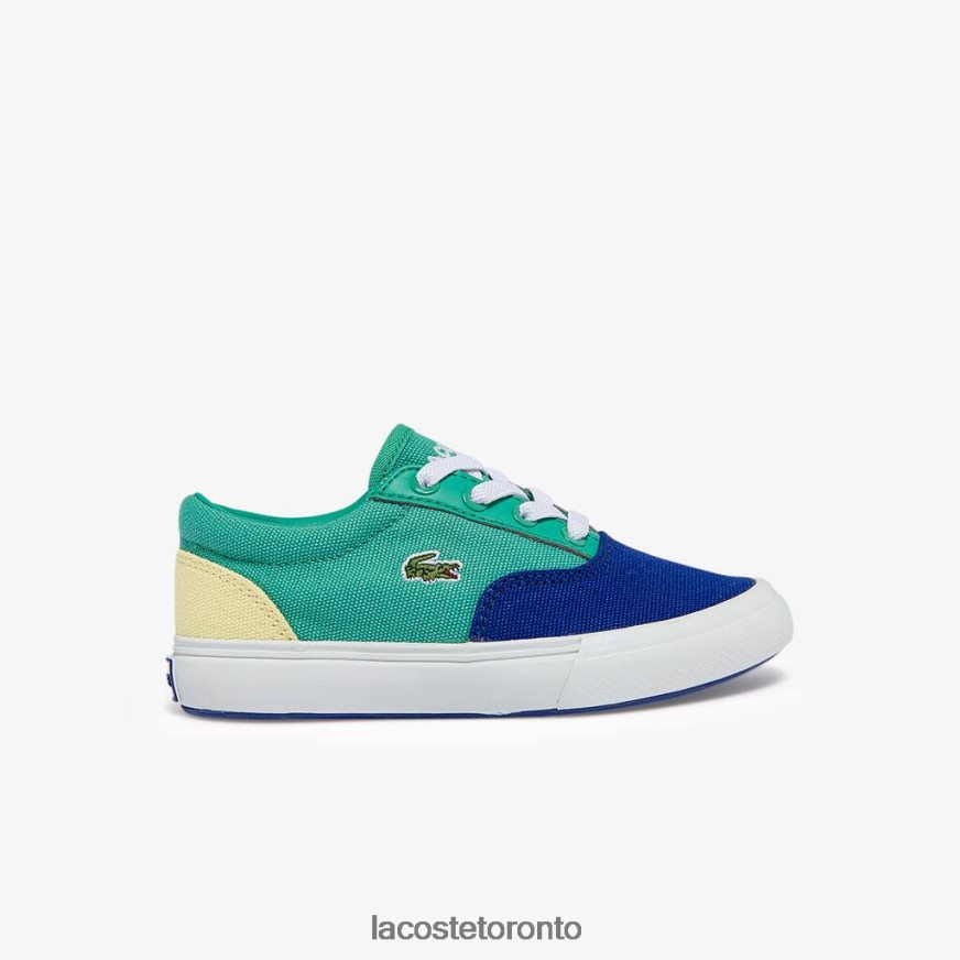 Shoes Lacoste Jump Serve Lace Canvas Sneakers Blue/Green Kids Z60BPR2976