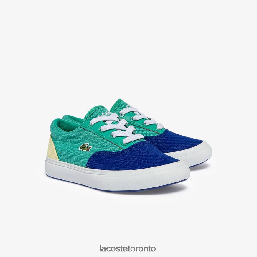 Shoes Lacoste Jump Serve Lace Canvas Sneakers Blue/Green Kids Z60BPR2976