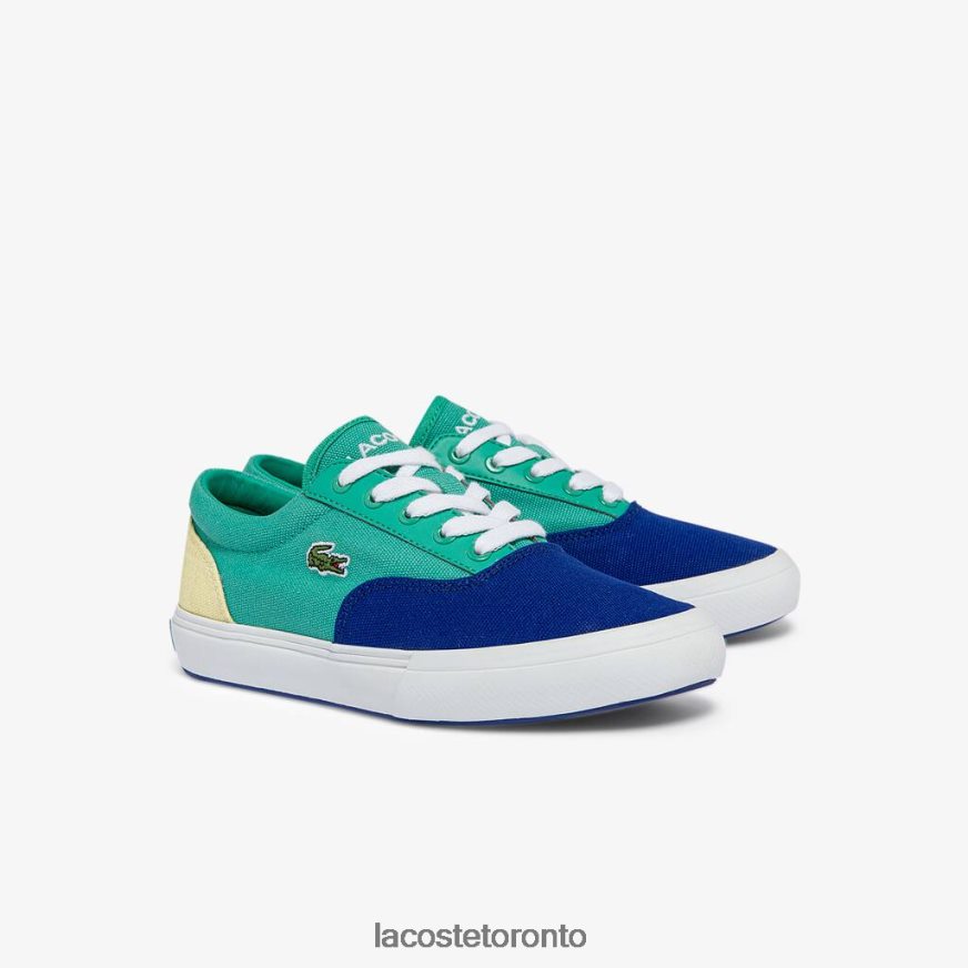 Shoes Lacoste Jump Serve Lace Canvas Sneakers Blue/Green Kids Z60BPR3264