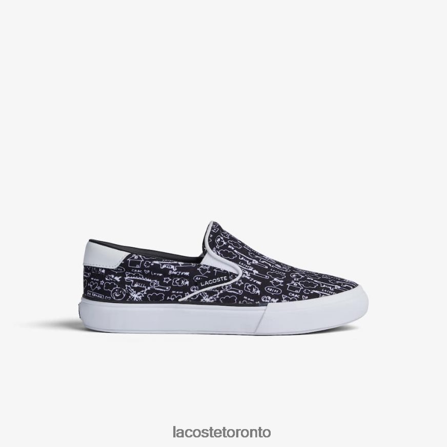 Shoes Lacoste Jump Serve Textile Slip On Black  White Kids Z60BPR3234