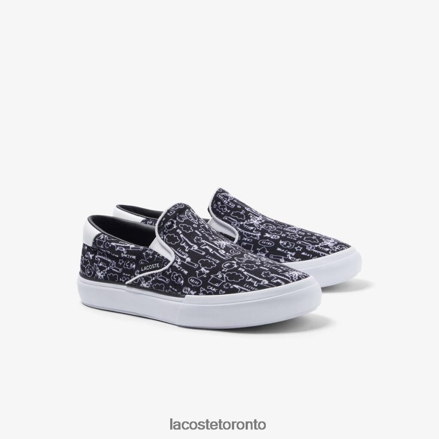 Shoes Lacoste Jump Serve Textile Slip On Black  White Kids Z60BPR3234