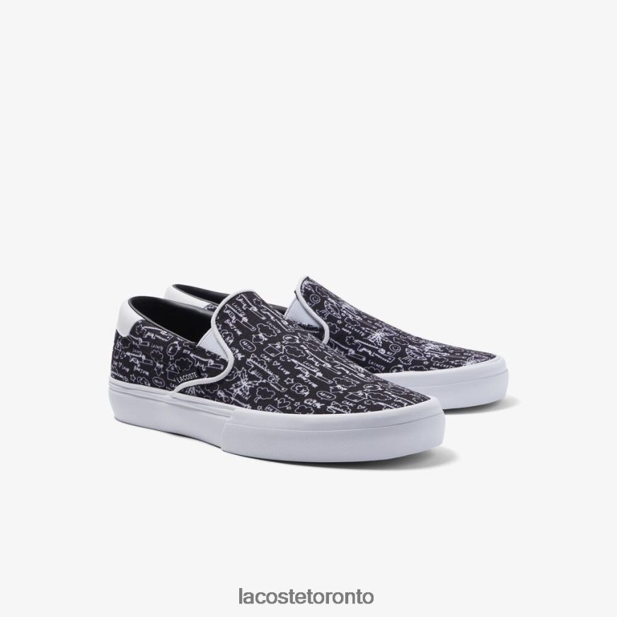 Shoes Lacoste Jump Serve Textile Slip On Black  White Kids Z60BPR3322