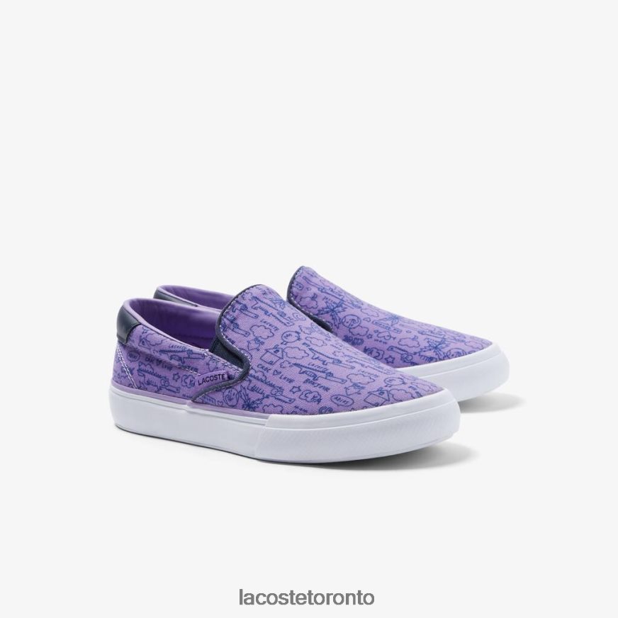 Shoes Lacoste Jump Serve Textile Slip On Purple/White Kids Z60BPR3235