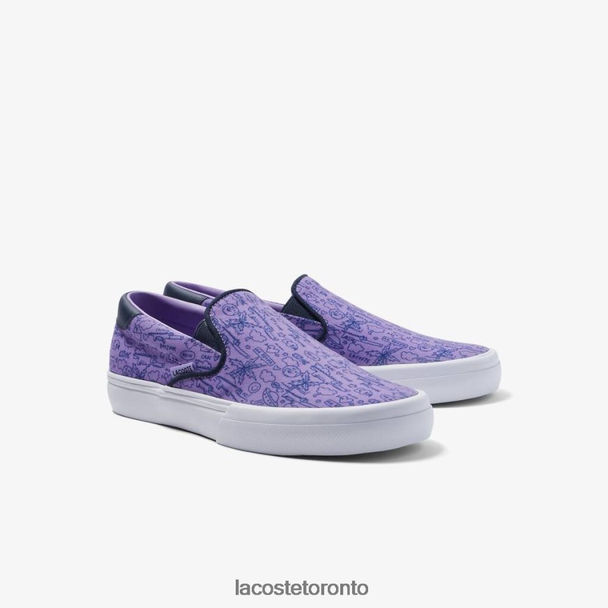 Shoes Lacoste Jump Serve Textile Slip On Purple/White Kids Z60BPR3323