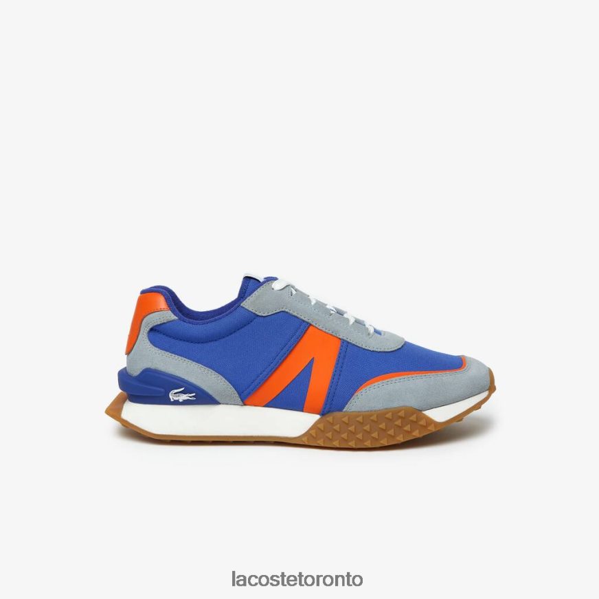 Shoes Lacoste L-Spin Deluxe Winter Leather and Textile Outdoor Shoes Blue/Orange Men Z60BPR1780