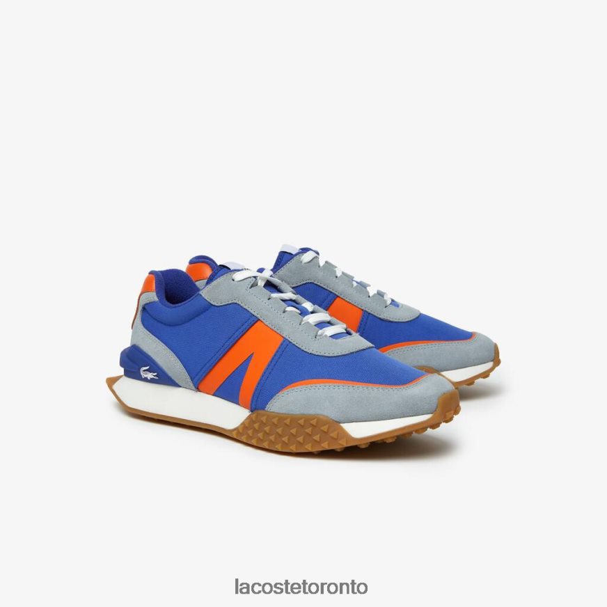 Shoes Lacoste L-Spin Deluxe Winter Leather and Textile Outdoor Shoes Blue/Orange Men Z60BPR1780