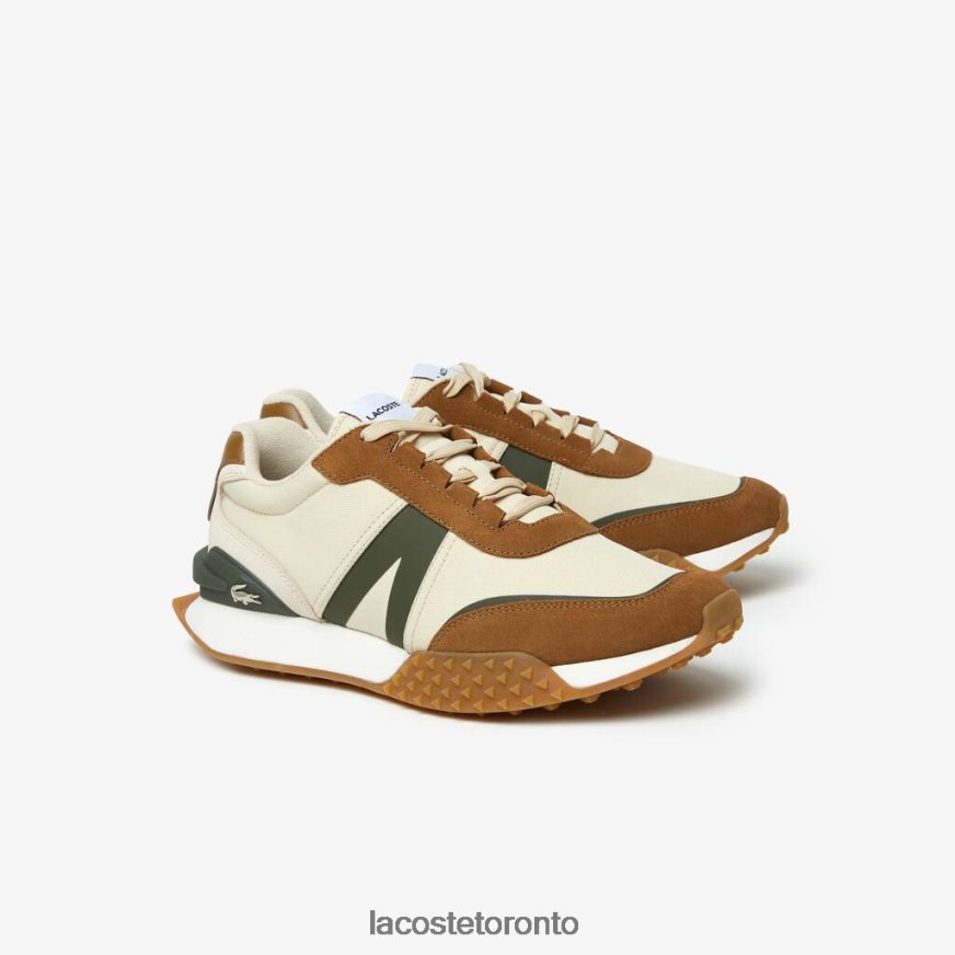 Shoes Lacoste L-Spin Deluxe Winter Leather and Textile Outdoor Shoes Tan/Gum Men Z60BPR1782