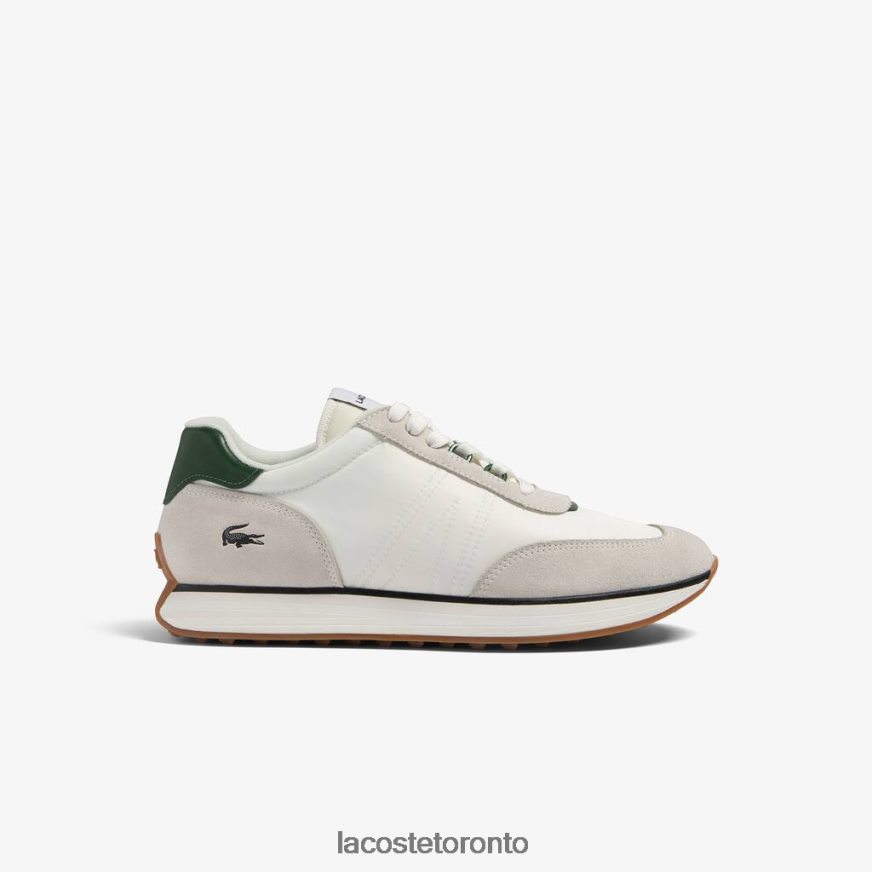 Shoes Lacoste L-Spin Textile Sneakers White  Dark Green Men Z60BPR1747