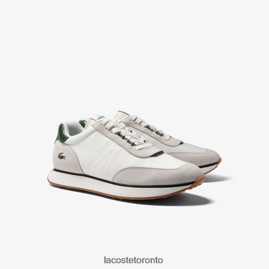 Shoes Lacoste L-Spin Textile Sneakers White  Dark Green Men Z60BPR1747