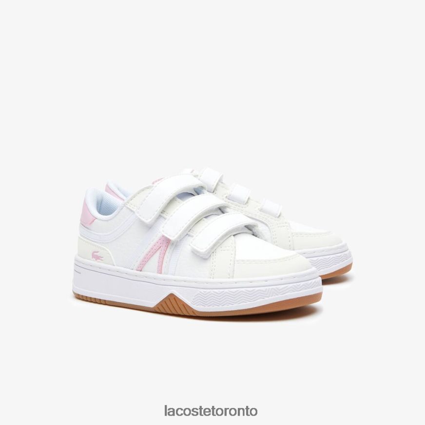 Shoes Lacoste L001 Synthetic Sneakers White  Pink Kids Z60BPR2977