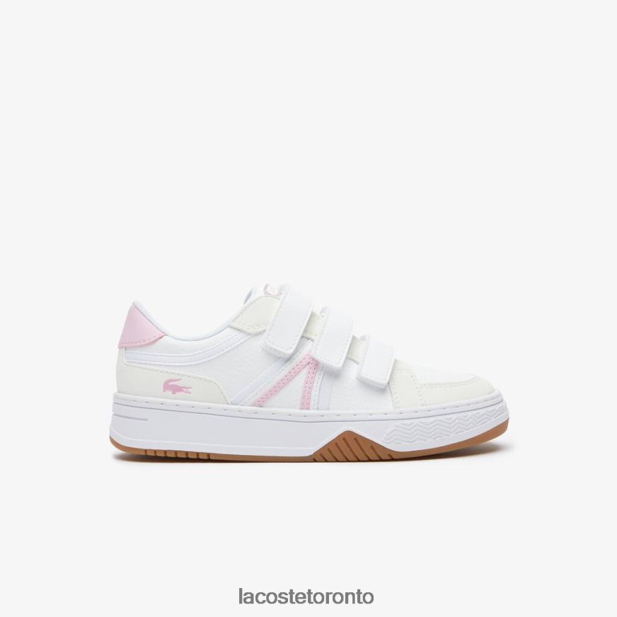 Shoes Lacoste L001 Synthetic Sneakers White  Pink Kids Z60BPR3258