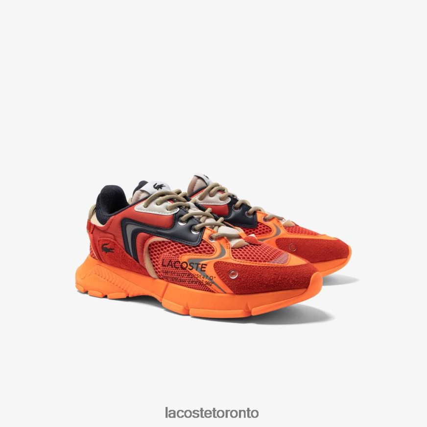 Shoes Lacoste L003 Neo Textile Sneakers Red/Orange Men Z60BPR1692