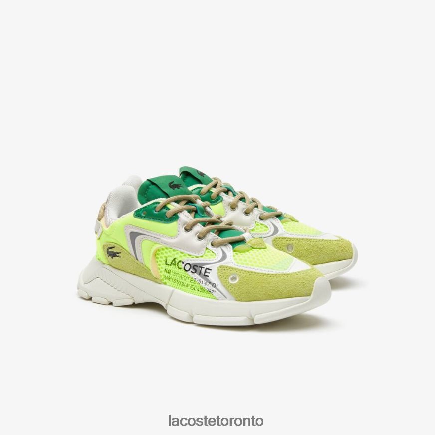 Shoes Lacoste L003 Neo Textile Sneakers Yellow  Off White Men Z60BPR1696