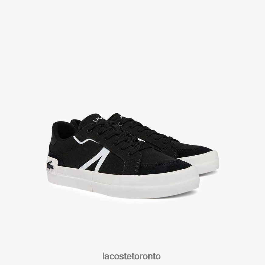 Shoes Lacoste L004 Canvas Sneakers Black  White Men Z60BPR1801