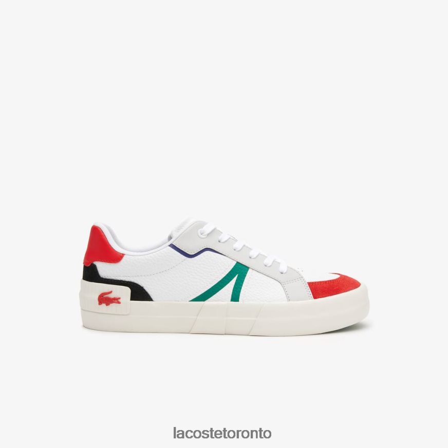 Shoes Lacoste L004 Leather Color-Pop Sneakers White  Red Men Z60BPR1890