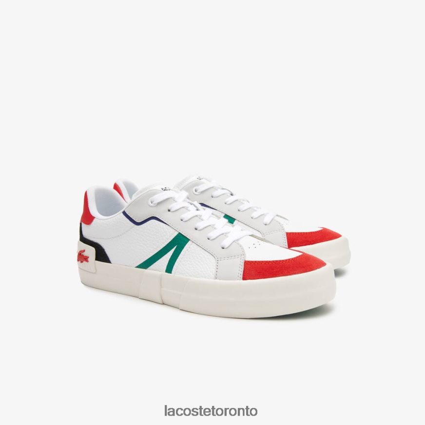 Shoes Lacoste L004 Leather Color-Pop Sneakers White  Red Men Z60BPR1890