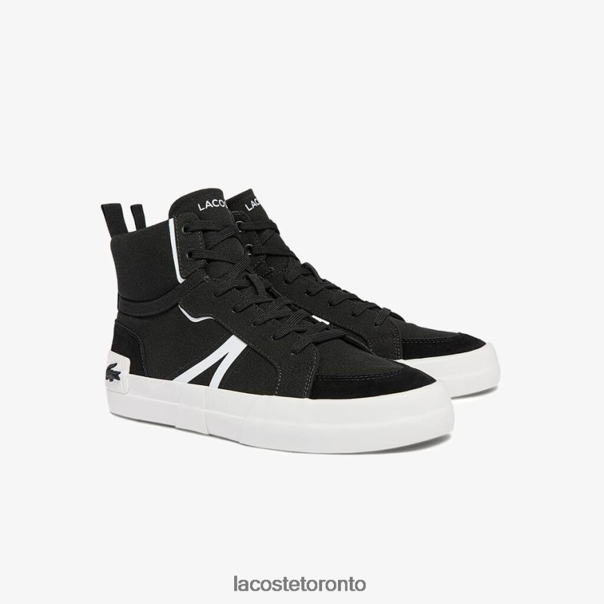 Shoes Lacoste L004 Mid Canvas Sneakers Black  White Men Z60BPR1804