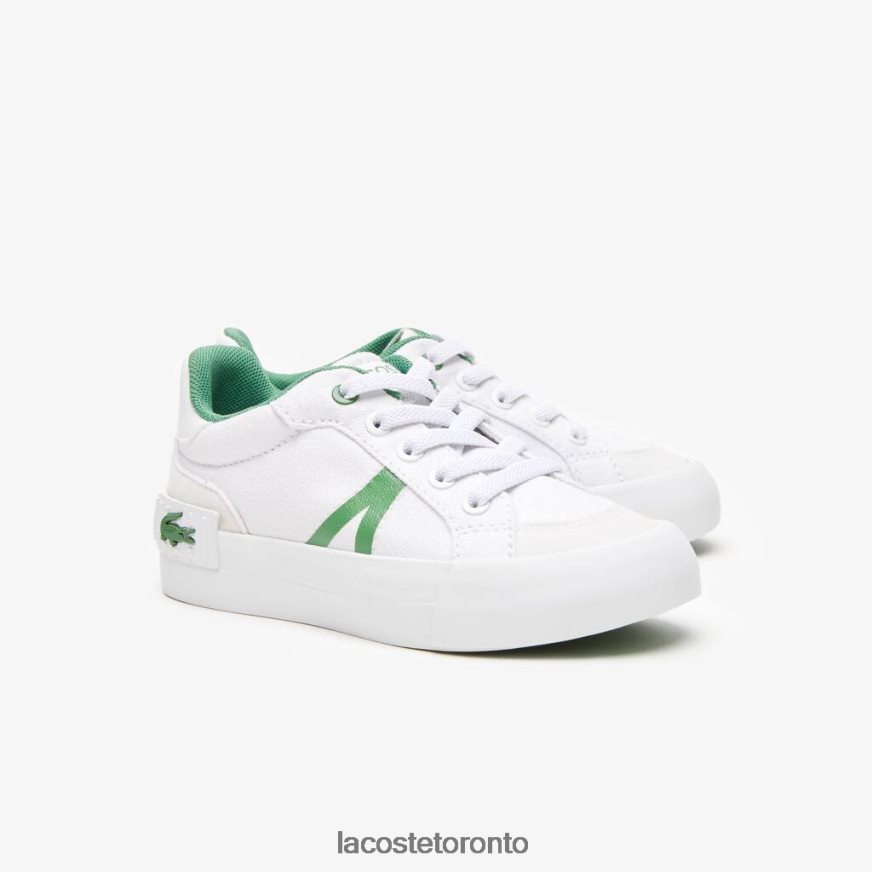 Shoes Lacoste L004 Textile Sneakers White/Green Kids Z60BPR2933