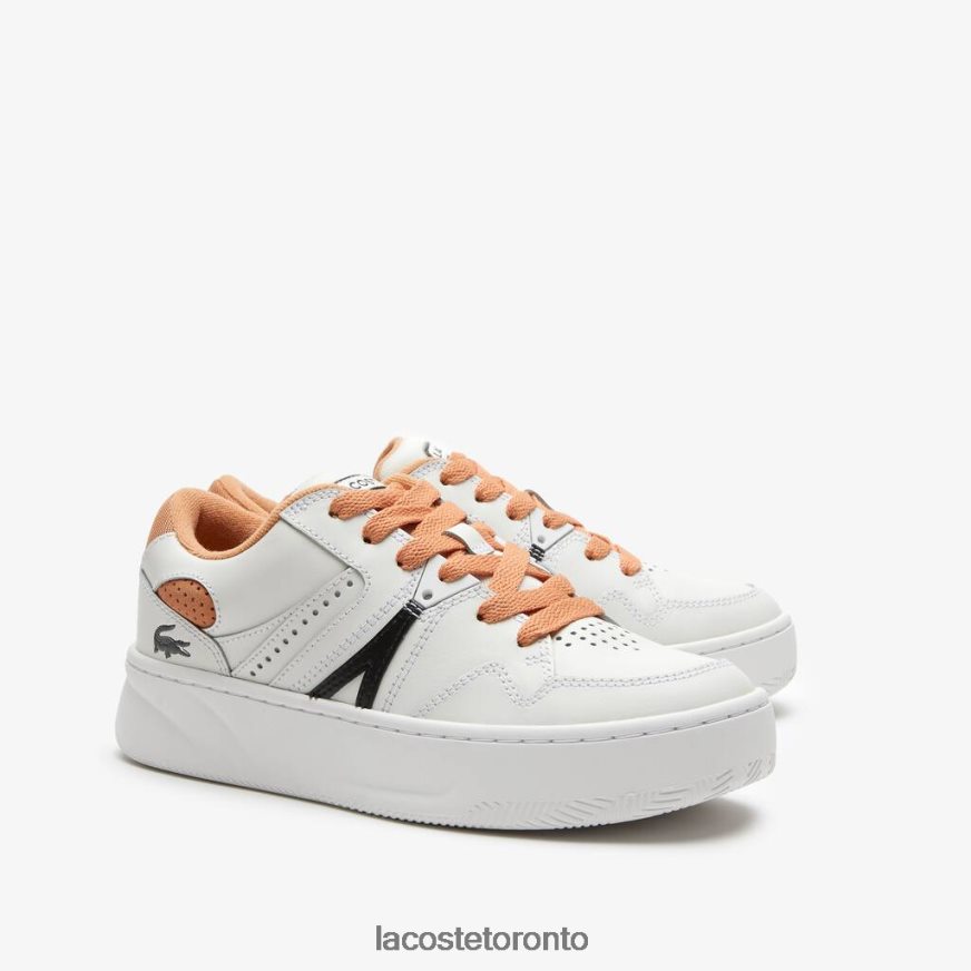 Shoes Lacoste L005 Leather Sneakers White/Tan Women Z60BPR2713