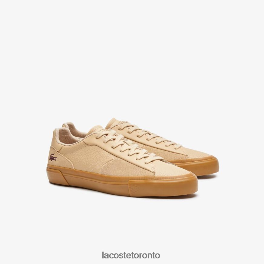 Shoes Lacoste L006 Leather Tonal Sneakers Tan/Gum Men Z60BPR1895