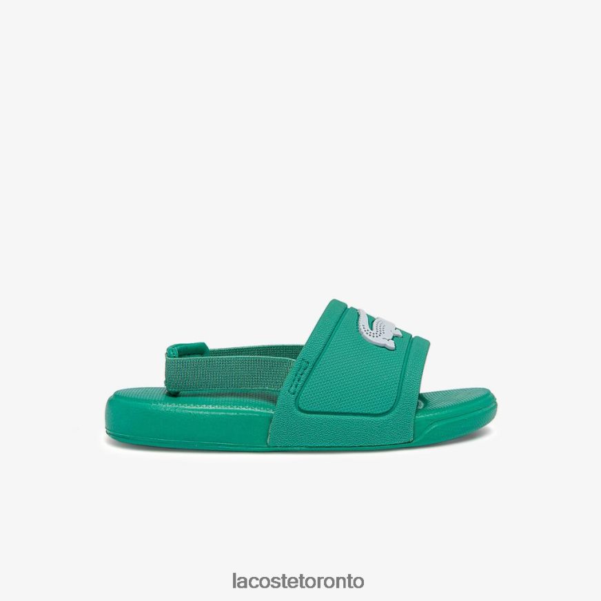 Shoes Lacoste L30 Synthetic Slides Green  White Kids Z60BPR2966